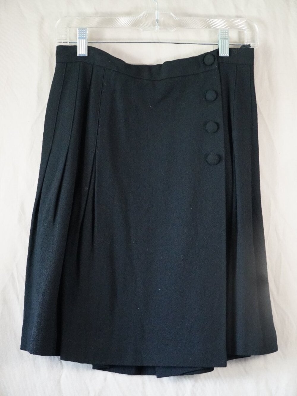Talbots black wool midi skirt